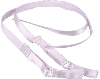 SALE White Bra Straps with Butterfly Imprints - 3/8 inch (FP10W)