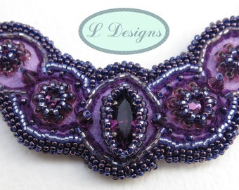 Bead embroidered Swarovski necklace