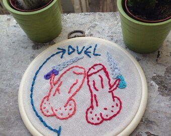 Embroidery cute duel / Cute duel embroidery