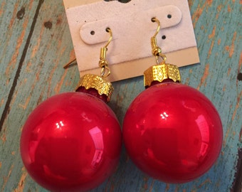 Red Bulb Holiday Earrings