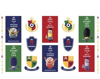 Minions Multi Keep Calm Quilt Panel 100% cotton fabric by the Panel 43" X 24" (M23)