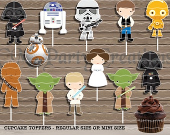 Star Wars Cupcake Toppers, Die Cuts, Birthday Party Cupcake Toppers