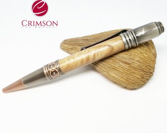 Art Deco Antique and copper made with Exotic Chinaberry wood