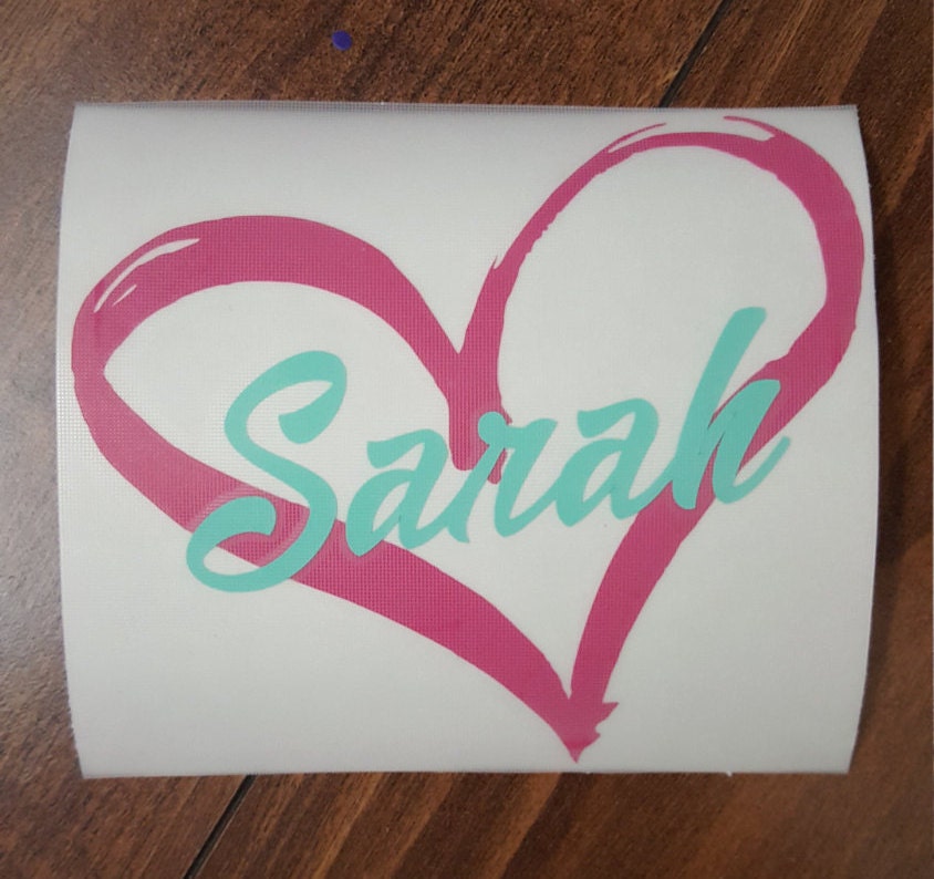 Heart Decal Heart with Name Decal Name Decal Yeti Decal