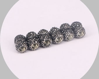 10/30pcs Leather Cords Magnetic Clasps, 6.0mm Hole, Leathe Clasps, Pave Crystal Zircon Jewelry Findings
