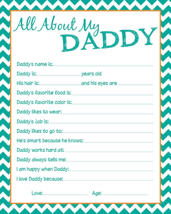 items similar to daddy questionnaire perfect for fathers day on etsy