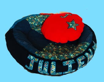 Personalised Pet bed, Custom made pet bed, dog bed, cat bed, Pet furniture, Donut pet bed, Round pet bed, Patchwork Pet bed, Fabric Pet bed