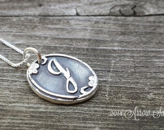 Silver oxidized initial necklace, initial pendant, personalized necklace, personalized pendant sterling silver custom initial charm