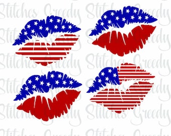 Patriotic lips svg | Etsy