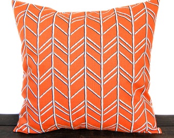 Pillow, Throw Pillow, Pillow Cover, Cushion, Decorative Pillow, orange navy blue white, Bogatel Monarch