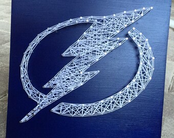 MADE TO ORDER - Tampa Bay Lightning String Art Wooden Sign