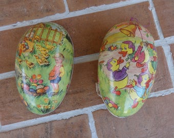 Vintage easter egg paper mache candy container ducks Germany holiday seasonal