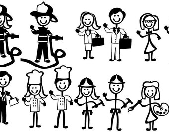 Download Stick Figure People Family Vacation Themed Vector Art SVG