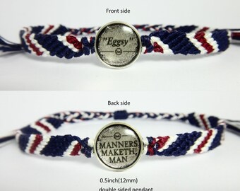 maketh manners man kingsman stamped aluminum hand secret service eggsy pendant etsystatic cuff quote added