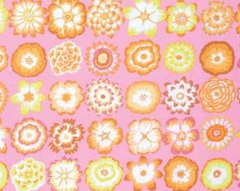 Kaffe Fassett for Rowan and Westminster Fibers - Button Flowers - Pink - Quilt Fabric - FQ - Fat Quarter Cotton Quilt Fabric 516