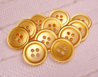 Pale Pumpkin Gloss: 3/4" (19mm) Light Orange Semi-Transparent Buttons - Set of 11 New / Unused Matching Buttons