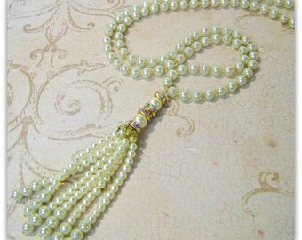 Pearl Necklace - Great Gatsby Jewelry - 1920s Necklace, Pearl Jewelry, Great Gatsby Necklace, Flapper Jewelry, Tassel Necklace, Flapper