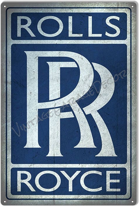 Vintage Style Rolls-Royce Logo Advertising Metal