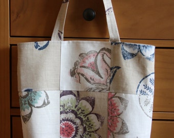 Linen Patchwork Tote Bag