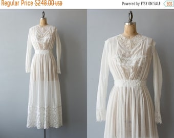 SPRING SALE // High Seas dress | 1900s white cotton edwardian dress | Antique tea dress with embroidery