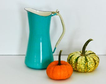 Aqua Dansk Enamel Pitcher- Mid Century Modern
