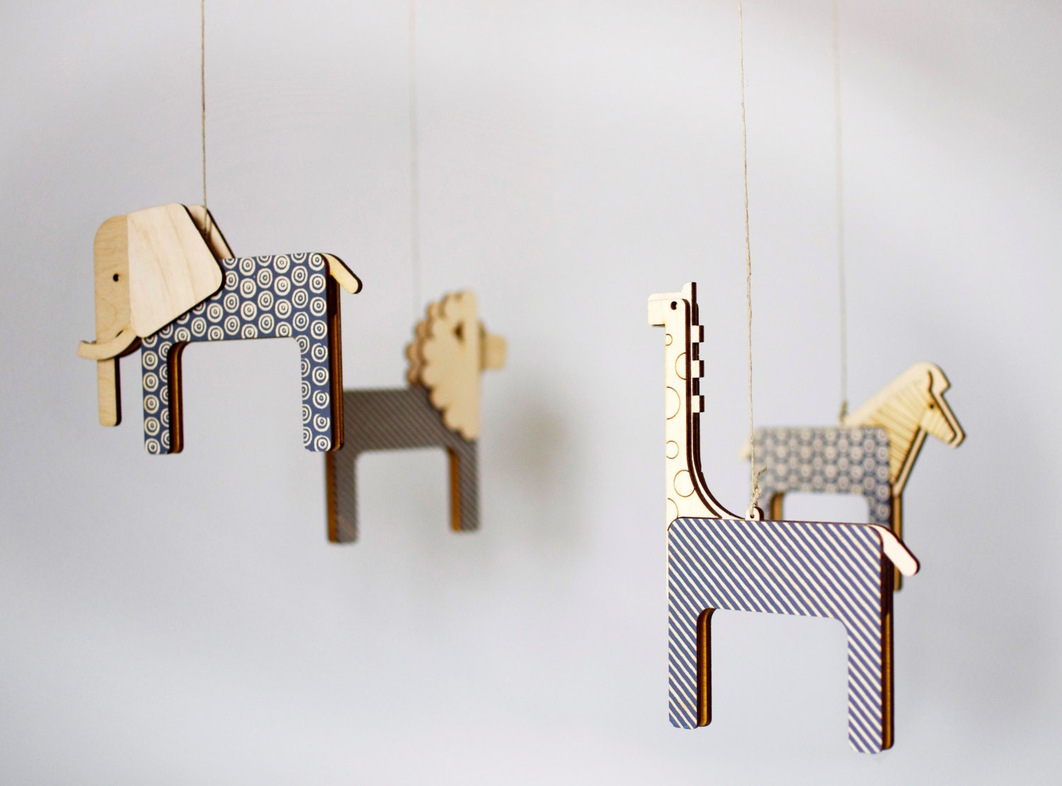 Unique Nursery Mobile Lasercut Wood Mobile Gender Neutral