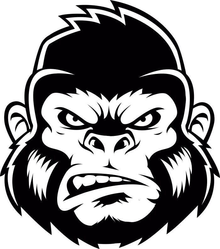 draw to cartoon how monkey Mascot Gorilla Kong Mean Growling Ape Monkey Head Head #2