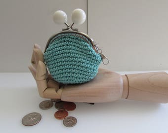 Crochet coin purse 8cm metal frame pouch purse bag pouch