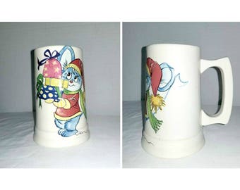 Vintage Christmas Stein,Christmas Mug,Christmas Mouse Mug,Christmas Mouse,Christmas,Vintage Christmas,Kitschy,Christmas Mouse,Holidays,1960s