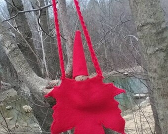Maple baby doll necklace, Waldorf, birthday party favor, stocking stuffer, gift