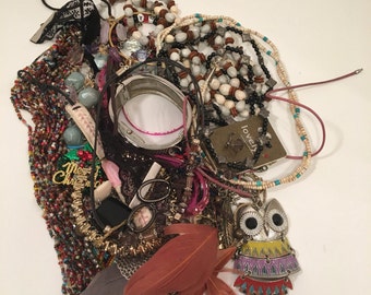 DESTASH 1 lb of jewelry bits and pieces