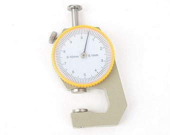 Dial Thickness Gauge, Leather 0 to 10mm Dial Thickness Gauge 0.1mm Precision, Leather craft tools MLT-1080