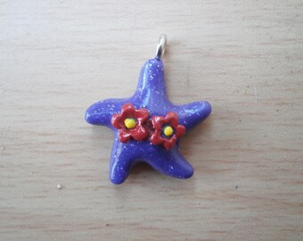 Charm purple starfish and flower
