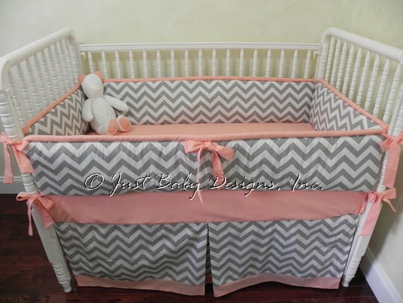 Custom Baby Bedding Set Zara Girl Baby Bedding Gray