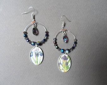 Iris mismatched earrings