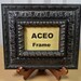ACEO Picture Frame - Black Ornate Photo Frame & Wooden Easel Stand