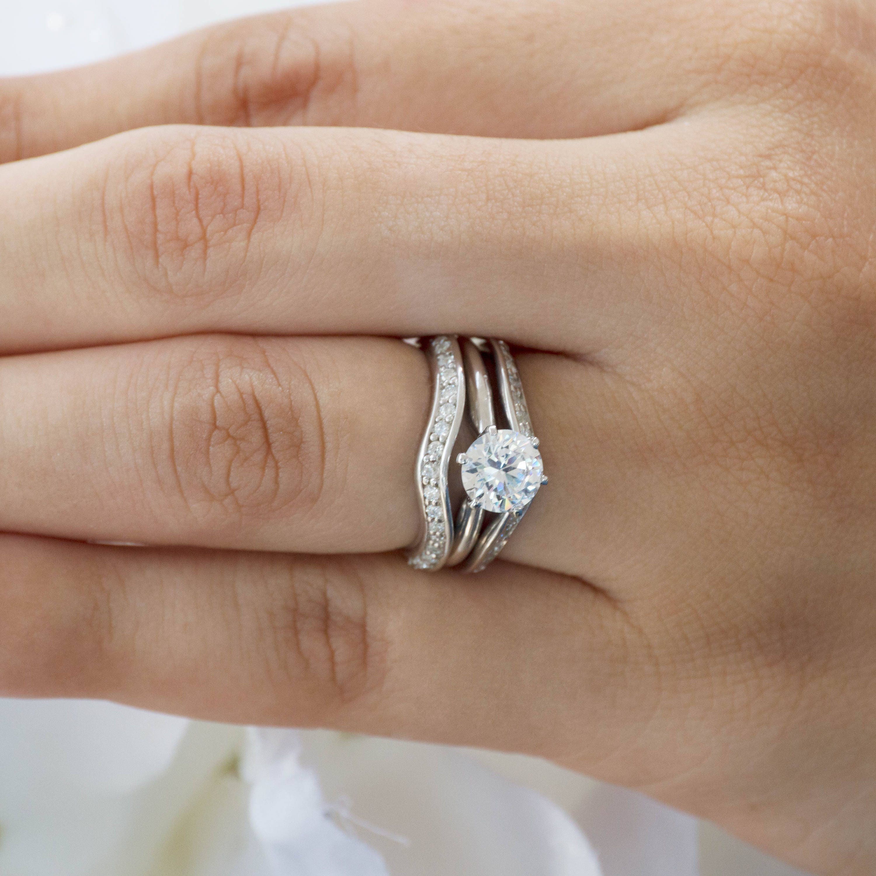 Open Classic Wedding Band Enhancer Sterling Silver Ring