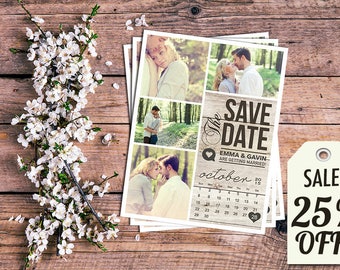 Personalized Save The Date Magnet • Save The Date Card • Save The Date Postcard • Rustic Wedding • Printed