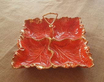 California Pottery #657 4-Leaf Serving Dish