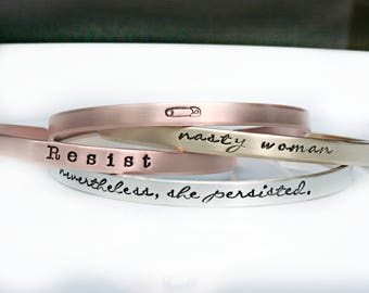 Resistance Bracelets - Resist Trump - Anti Trump Bracelet - Political - Progressive - Resist - Women's Rights Movement - Safety Pin