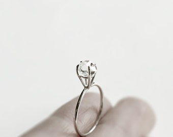 Auge - Herkimer Diamant Silber Ring - natürliche Herkimer Diamanten Sterling Silberring - einzigartige Engagement ring
