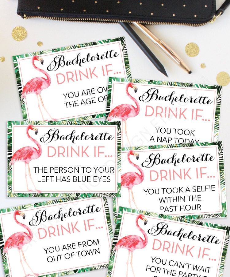 bachelorette party game drink if game printable