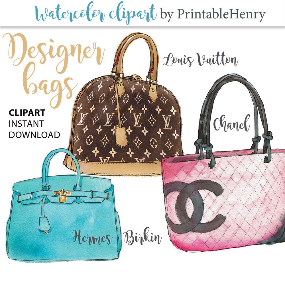 Handbag clipart Louis Vuitton Chanel Fashion illustration