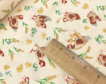 Roosters from the Country Days Collection by Heidi Boyd for Red Rooster Fabrics, Chicken Fabric, Farm Fabric