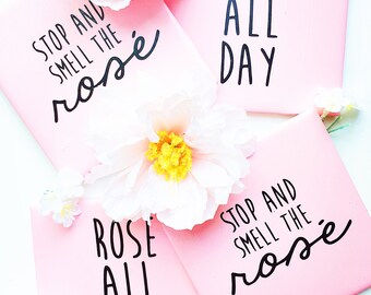 Pink Hand Painted Rosé Coasters