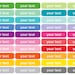 Set of 40 Planner Functional Event CUSTOM Text Color Font Stickers Multi-Color