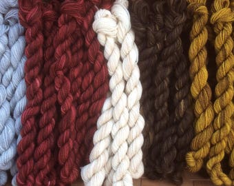 Hand Dyed Lace Weight Wool Yarn -40 yds- Assorted Colors, PLEASE Read Listing