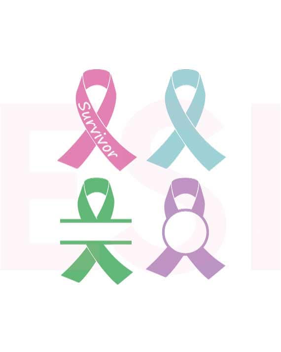 Download Awareness ribbon SVG DXF EPS cutting files for use with