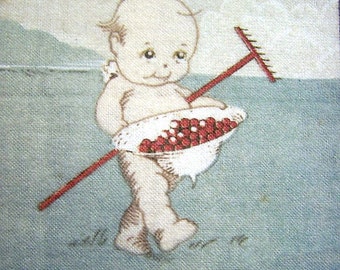 Rose O'Neill Kewpie Tobacco Flannel Kewpie Farmer