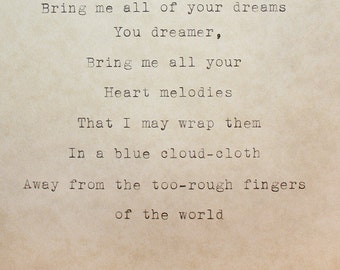 Typed Quote Langston Hughes Quote Typewriter Quote Typed Paper Typewriter Poetry Typed on paper Hand typed poem Dream Quote The Dream Keeper